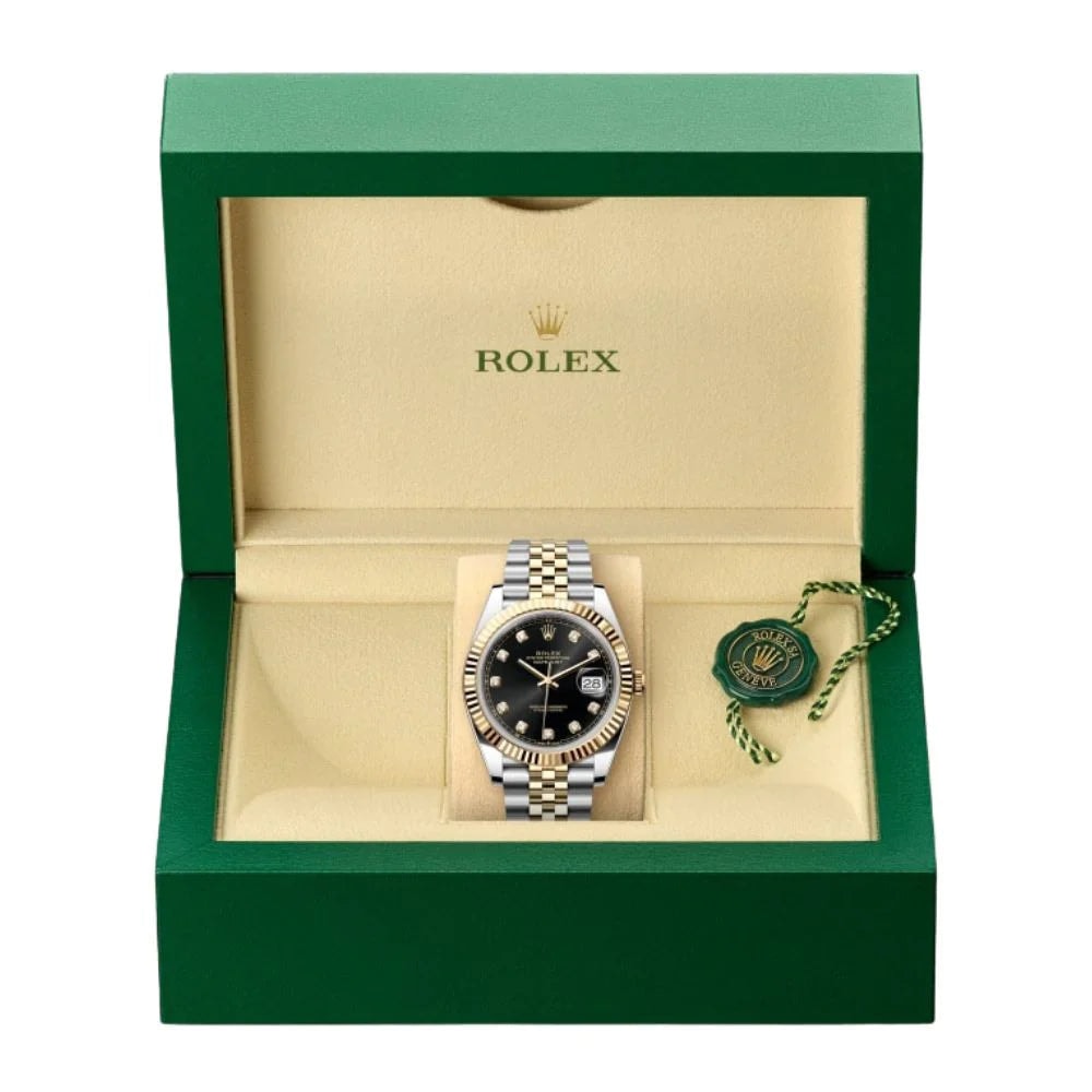 Rolex Datejust Black Diamond Dial Gold & Steel 41mm